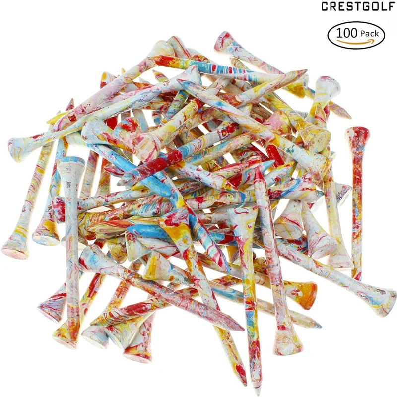 CRESTGOLF 100 шт./упак. 70 мм/2 75 дюйма деревянный гольф футболки тройники из дерева для