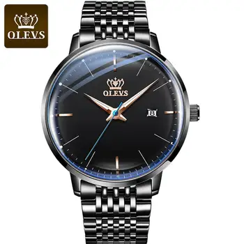 

OLEVS Business Automatic Watch Men Stainless Steel Strip Waterproof Mechanical Watch For Men New Luminous Calendar Male Watch