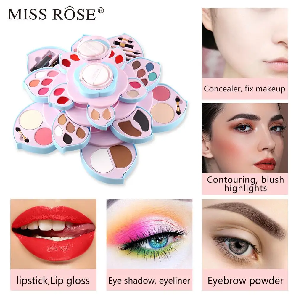Miss rose, набор для макияжа, полный Профессиональный набор для макияжа, коробка для косметики для женщин, 190 цветов, женские наборы для макияжа