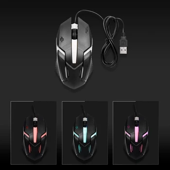 

CM-818 Wired Optical Mouse Gaming Mouse 1200DPI USB Gaming Mouse Ergonomic Mouse with Colorful Breathing Light Black