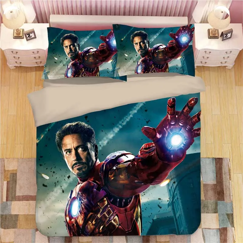Marvel, Мстители, Железный человек, Комплект постельного белья, пододеяльник, стеганное одеяло Tony Stark, Комплект постельного белья s, постельное белье, Комплект постельного белья(без простыни - Цвет: 3