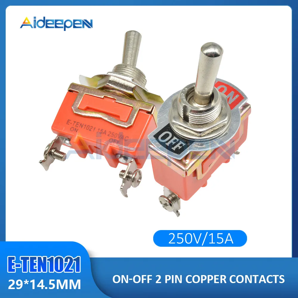E-TEN1021 Автоматический переключатель переменного тока 250V 15A ВКЛ-ВЫКЛ-на 2-контактный 3-контактный 4-контактный 6-контактный переходник с внутренней E-TEN1021 E-TEN1122/1121/1221/1321/1322 Водонепроницаемый Кепки - Цвет: E-TEN1021
