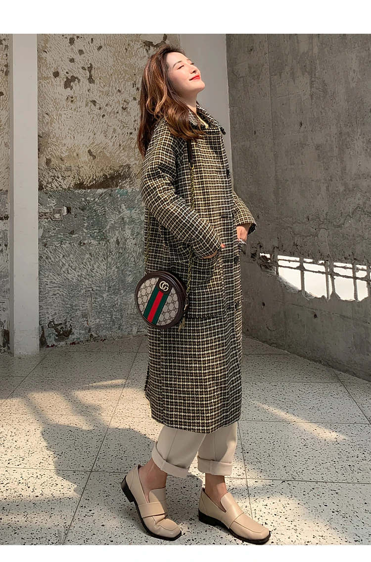 Для фотосессии; Mm2019; сезон осень-зима; стиль; тысячи птиц; шерстяная куртка средней длины в Корейском стиле; MORI Serie