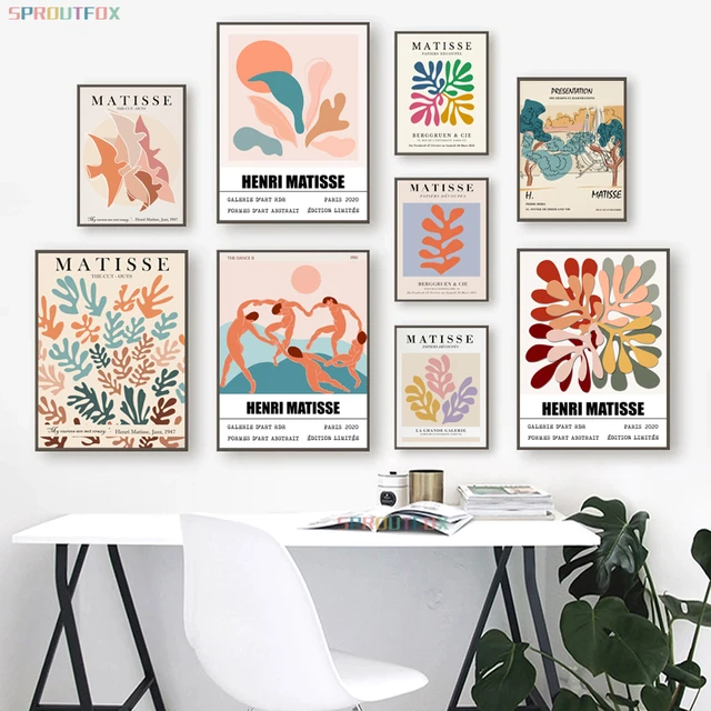 Carteles posters decorativos de línea Matisse, arte abstracto de pared,  laminas decorativas pared cuadros, pinturas de pared en la pared, póster,  flores estéticas - AliExpress