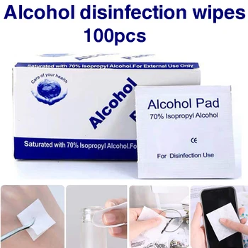 

100 pcs Alcohol Wet Wipe Disposable Disinfection Prep Swap Pad Antiseptic Skin Cleaning Care Jewelry Mobile Phone Clean Wipe