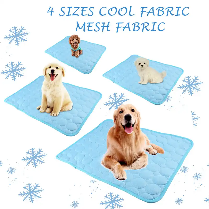Summer Dog Cooling Mat Sky Blue Ice Pad Cool Pet Beds Sofa Cushion Blanket Fit All Pets Breathable Cooling Mat S M L Xl Size Houses Kennels Pens Aliexpress