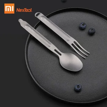 

Original Xiaomi Nextool Outdoor Titanium Fork Spoon Cooking Spork Set Titanium Spoon Cutlery Portable For Camping Picnic