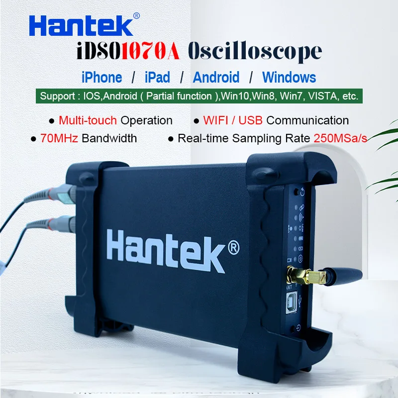 Hantek Official Digital Oscilloscope 2ch Idso1070a Usb Iphone/ipad/android/windows Osciloscopio