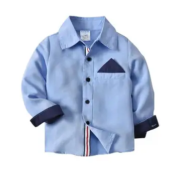 

School Look 2020 Autumn Boys Shirt Round Collar Top Children Teenage Boys Clothes blusas 2-7T