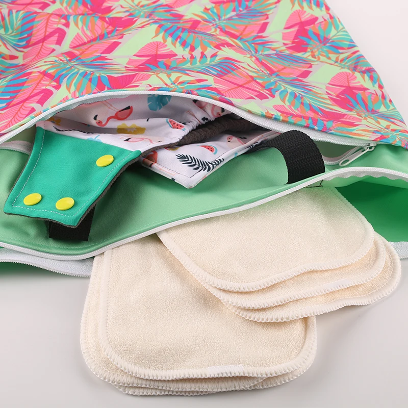 Diaper Bag Stroller Organizer Bags HappyFlute Polyester PUL Waterproof Baby Bags for Mom Baby Stroller Use 40*70cm Big Size Double Packet Diaper Wet Bag