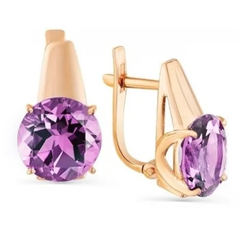 

Magic Stones earrings with 2 Amethyst Red Gold