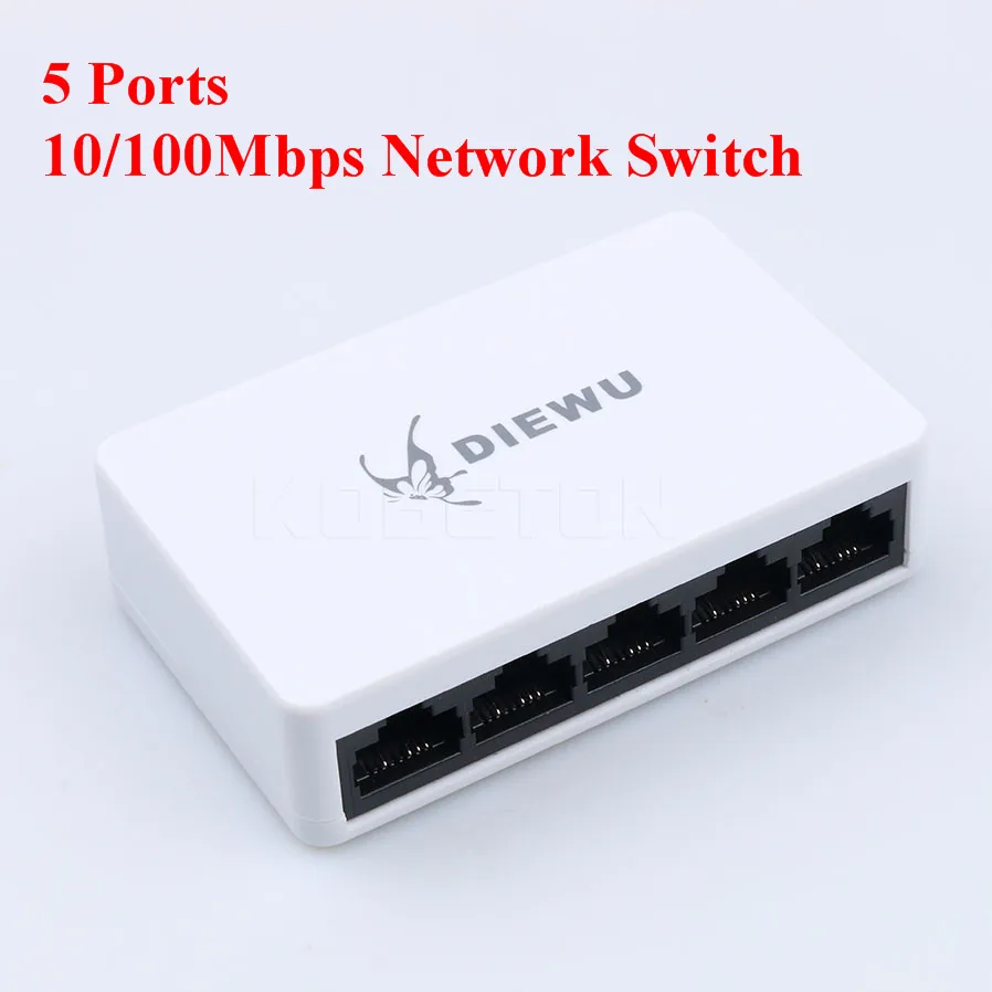 Мини коммутатор Kebidumei 100 Мбит/с 5 портов Fast Ethernet LAN RJ45 сетевой концентратор