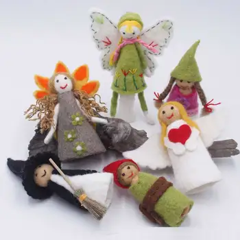 

Fashion Custom Handmade Witch Angel Elf Doll Toy Wool Needle Felting Finished Decoration Artwork Gift For Girl Kids Children