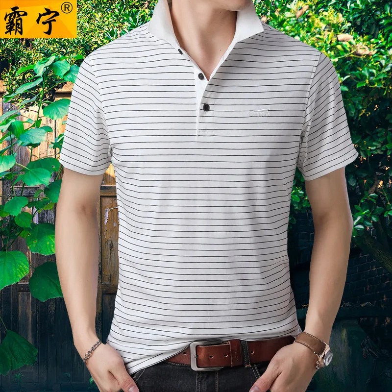 

2019 Summer New Style Sports Clothing Short Sleeve Genuine Product Men Casual Breathable Fold-down Collar Short T-shirt Work Clo