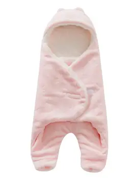

Baby Swaddle Blanket Wrap Warm Swaddle For Newborn Boys Girls Split Legs Design Anti-kick Quilt Belly Protection Design With Cap