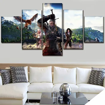 

Modern Art Painting 5 Pieces Game Hunt Picture On Canvas Printed Poster Wall Decorative Bedroom Artwork for Houses Gifts