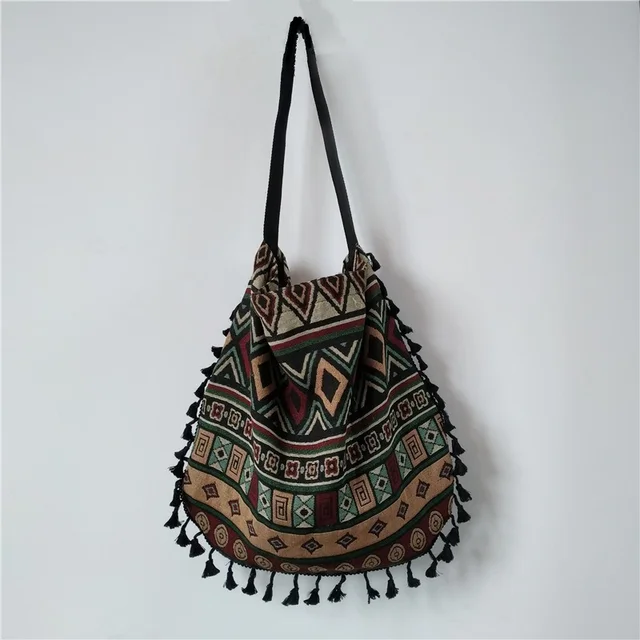 New Vintage Bohemian Fringe Shoulder Bag Women Tassel Boho Hippie Gypsy Fringed Women's Handbags Open Bags 1