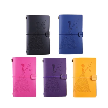 

2020 Retro Vintage Leather Travelers Notebook Diary Paper Note Book Journal Notepad Stationery Supply for Student