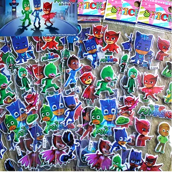 

Pj Mask 3D Model Stickers Catboy Owlette Gekko Children Paste Puzzle Masked Cartoon Reward Waterproof Bub Stickers Gift for Kid