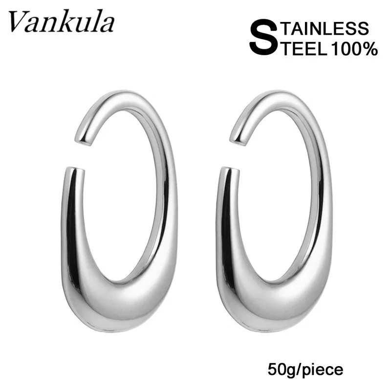Vankula 2 шт 316L нержавеющая сталь тяжелый вес уха большие овальные диаметры для ушей пробивные туннели вес s пирсинг тела ювелирные изделия - Окраска металла: steel