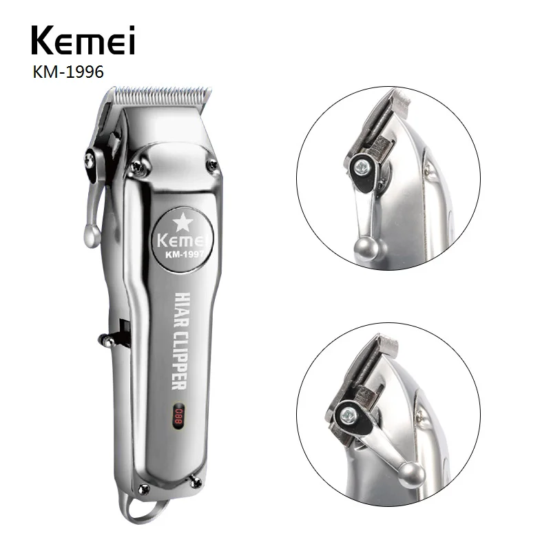 Kemei все металлические профессиональная электрическая машинка для стрижки волос Перезаряжаемые волос триммер для стрижки волос бритвенный станок комплект KM-1996 KM-5027 KM - Цвет: KM-1996