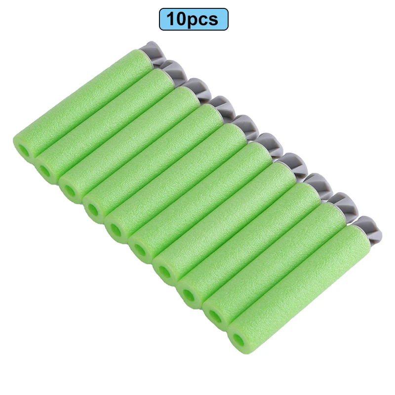 10pcs green 100 шт для пуль Nerf EVA Мягкая полая головка 7,2 см заправка пули дротики для Nerf аксессуары для игрушечного пистолета для Nerf бластеров - Цвет: 10pcs green