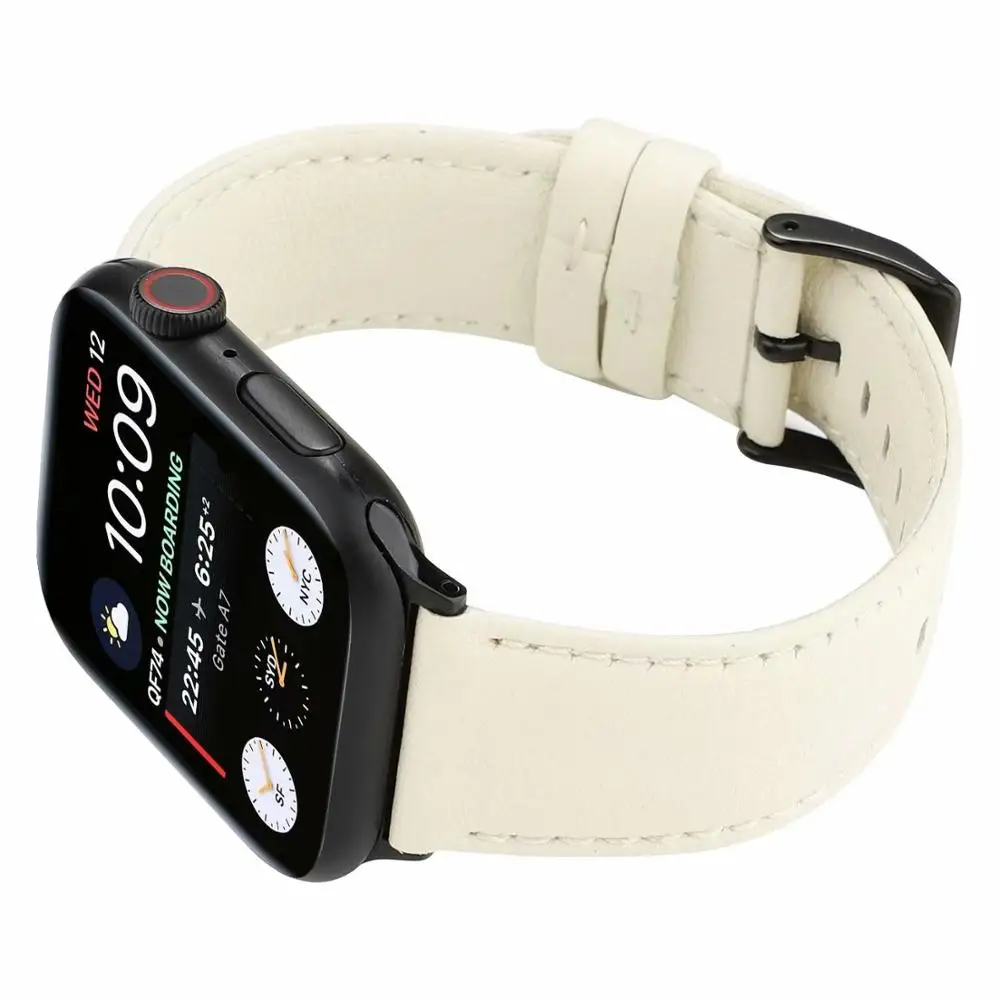 CACKOIE кожаный ремешок для Apple Watch 5 4 3 2 ремешок 44 мм 40 мм 42 мм 38 мм сменный ремешок(для iWatch серии 5 4 3