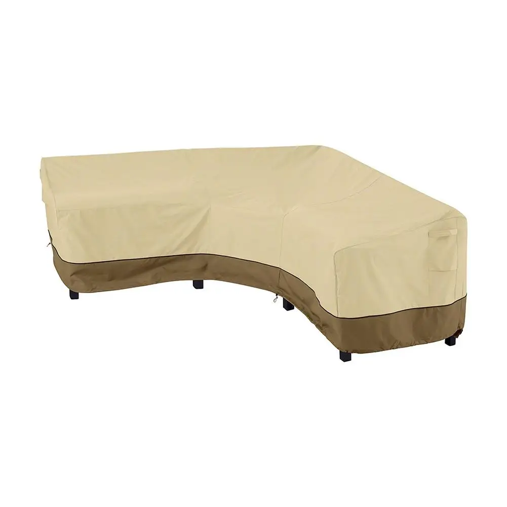 Veranda V-Shaped Sectional Sofa Cover 177/215/292cm 3sizes Outdoor Furniture 420D Oxford Waterproof Cover Classic Sofa Accessory