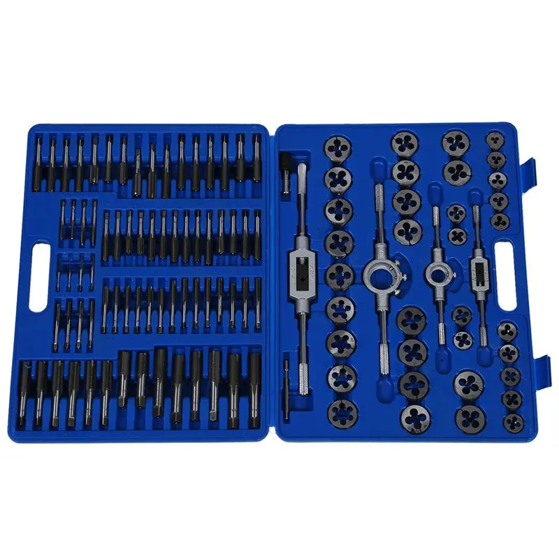 

110pcs Tungsten Wrench Tap and Die Set Cutter Kit Metric Steel Screw Bolt Case Red