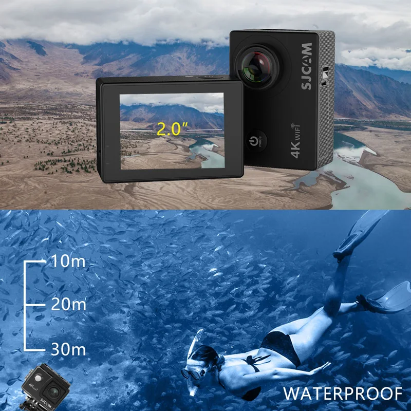 SJCAM SJ4000 AIR экшн камера Full HD Allwinner 4K @ 30fps WIFI 2 0 &quotэкран Водонепроницаемая подводная