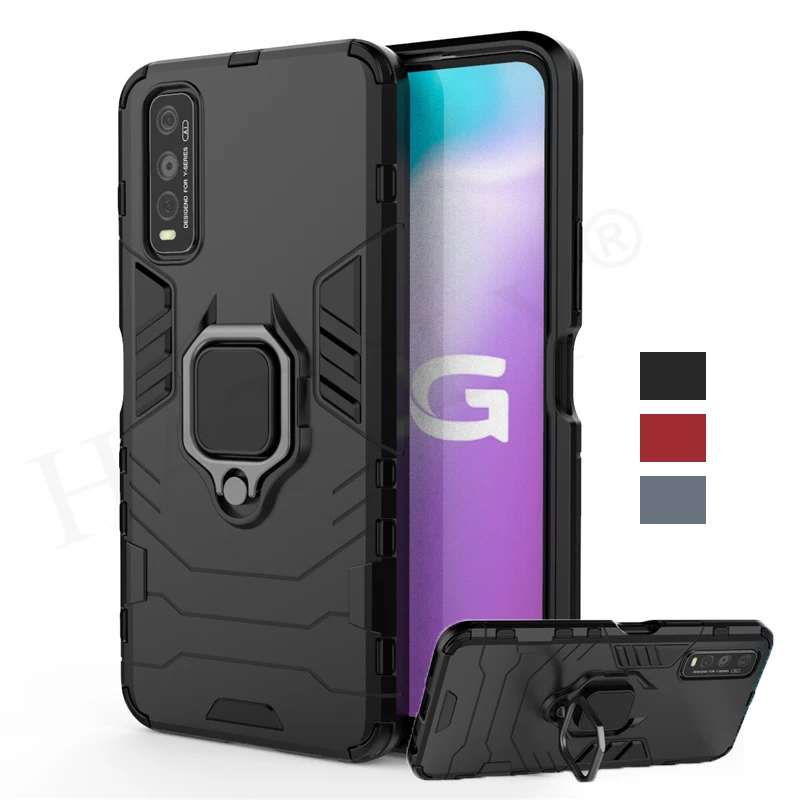 Чехол для vivo Y70S Y30 Y50 Y19 Y17 Y12 Y9S TPU бампер магнитный держатель кольца защитный чехол