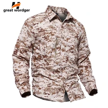 Military Camouflage Shirt Men Spring Summer Detachable Sleeve Sport Hiking Tactical Shirts Paintball Army Hunting Combat Shirts