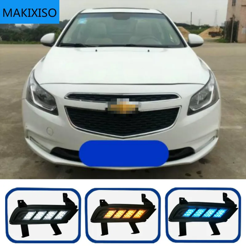 2 шт. для chevrolet cruze 2015 светодиодный DRL Дневной светильник с сигнал поворота лампы |
