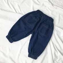 Г., осенняя одежда новые стильные ковбойские штаны-шаровары в Корейском стиле для малышей большие штаны на подгузник детские джинсы брюки свободного кроя, Fa