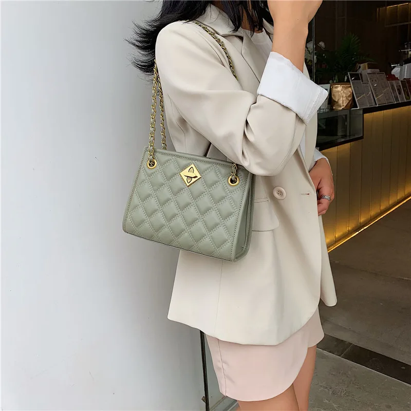 

Physical Store Top Grade WOMEN'S Fashion Handbag 2019 New Style Korean-style Rhombus Chain Handbag Temperment Simple Shoulder Ba