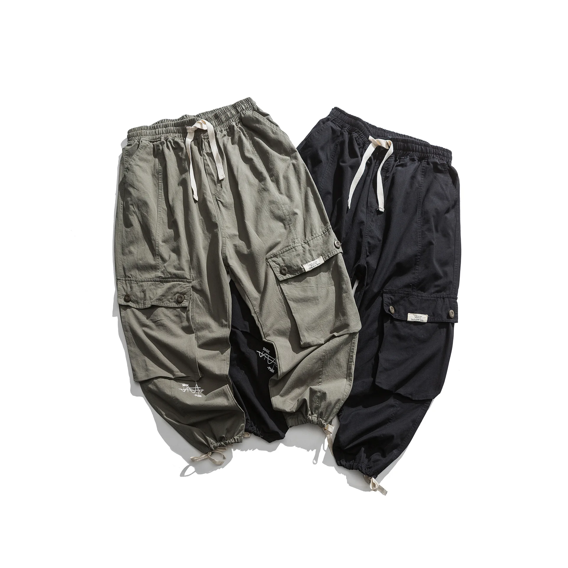 

City Where the Product Spring New Style Origional Multi-pockets Lace-up MEN'S Overalls Popular Brand Ankle Banded Pants