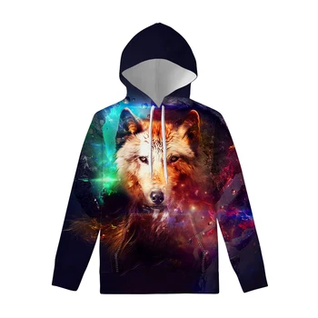 

Super Cool Starry Wolf Pattern Men/Women Cool Streetwear Hoodies Hip Hop Fashion Oversized Hoodies Coat New Arrival Plus Size