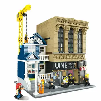 

Lepining 15035 Bar and Financial Company Classic Building Blocks MOC Creator City Street View Model Toys for Kids Christmas Gift