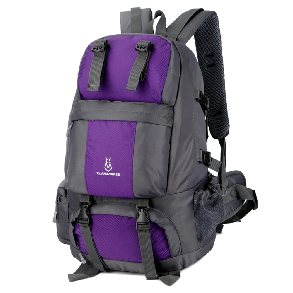 50л походный рюкзак для спорта на открытом воздухе, дорожная сумка, водонепроницаемый рюкзак для альпинизма, кемпинга с обувью, мужской рюкзак - Цвет: Purple