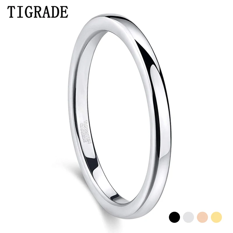 Tungsten Ring 2mm Thin for Women in Gold Silver Color for Daily Party gold color rings,ring set,finger ring,gold color ring,silver ring,tungsten ring