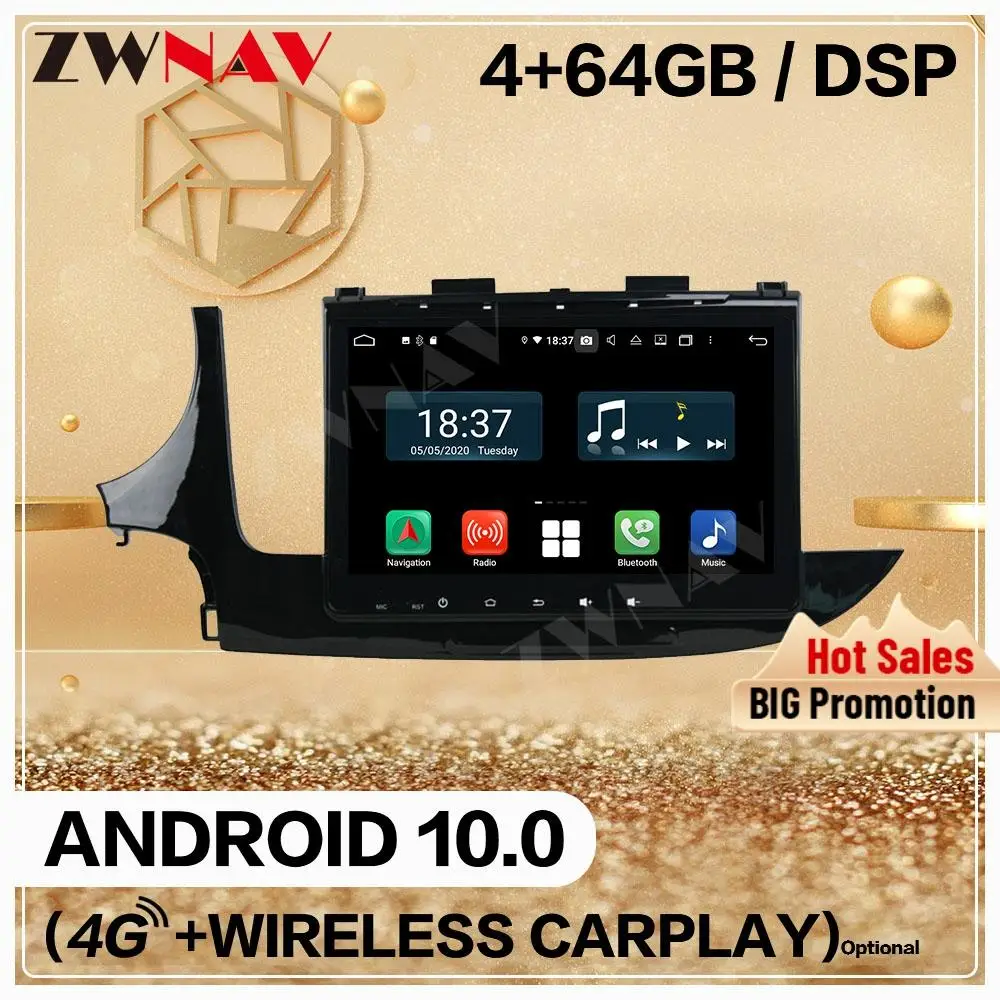 Автомобильный плеер Carplay 4 Гб + 128 2 Din для OPEL Mokka 2017 Android 10 0 мультимедийный экран