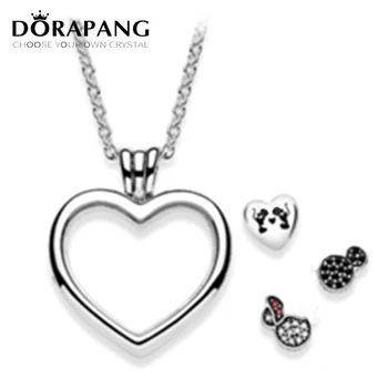

NEW HOT Sell 100% 925 Sterling Silver Pendant Magnetic DIY Chain Memory Floating Locket Hallowmas Lovely Charms Necklace jewelry