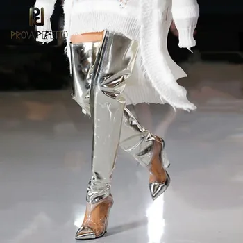 pvc over the knee boots