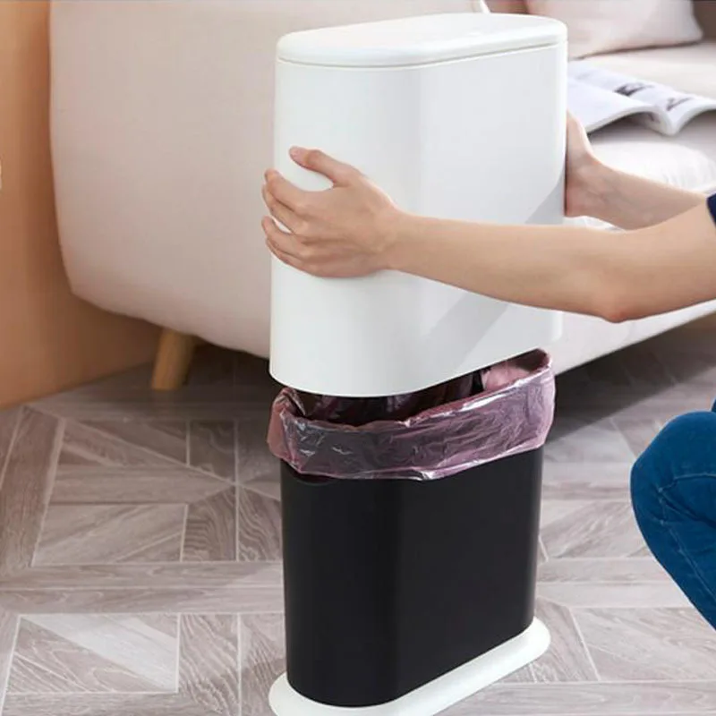Пресс тип хранения ведро GarbageTrash Bbin сухих или влажных отходов классификация мусорное ведро с крышкой большой емкости