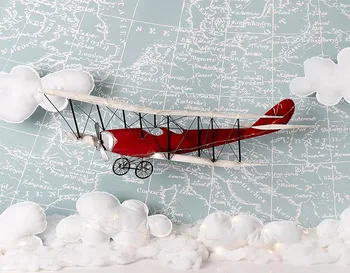 

Vinyl airplane blackboard clouds Photography Background Computed Printed Children Backdrops for Photo Studio