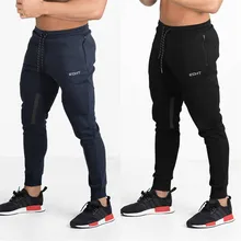 Brand Gyms Men Joggers Sports Men Sweatpants Joggers Zip pocket cotton Trousers Sporting Clothing Bodybuilding Running Pants men