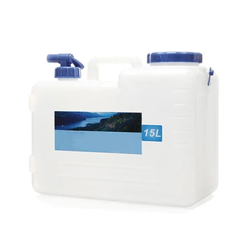 

Outdoor Camping Travel Car Water Bucket Water Carrier Canister with Water-Tap & Leak Proof Lid 15L