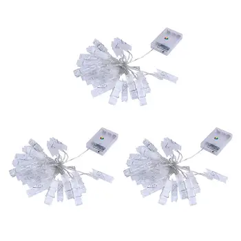 

Holiday Lighting 3m LED Fashion High-quality Plastics Clip Light Battery Operated Copper Wire String Photo Clip Bedroom Decor