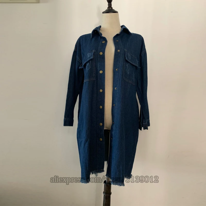 denim coat Длинное пальто для женщин, джинсовое, Абая, кимоно, кардиган, мусульманский хиджаб, платье, Исламская одежда, Абая s Djelaba Femme Grote Maten Dames Kleding - Цвет: denim coat