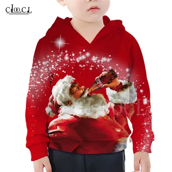 

Popular Santa Claus Cocoa Cola Hoodies Christmas 3D Print Kids Funny Hoodie Sweatshirts Children's Clothing Christmas Pullovers